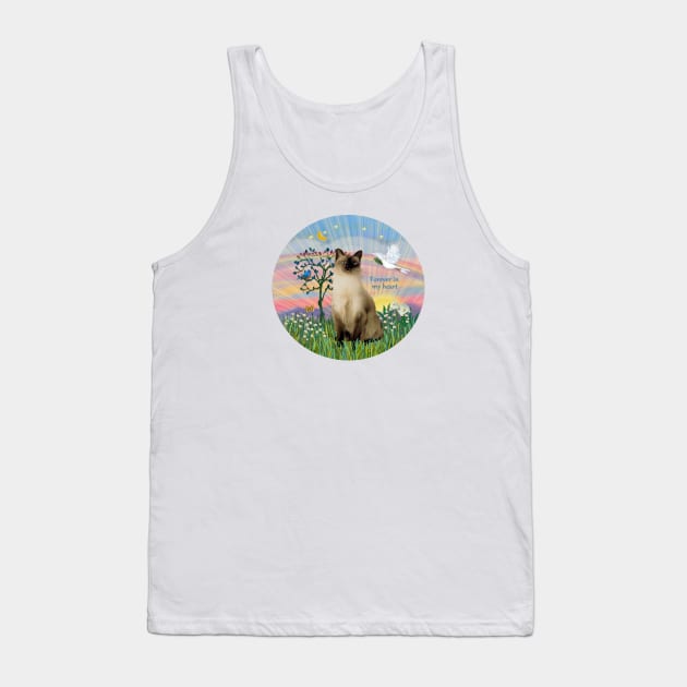 "Rainbow Dove" design with a Siamese Cat (Chocolate Point) Tank Top by Dogs Galore and More